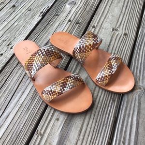 Frye Ruth Woven Leather Slide
